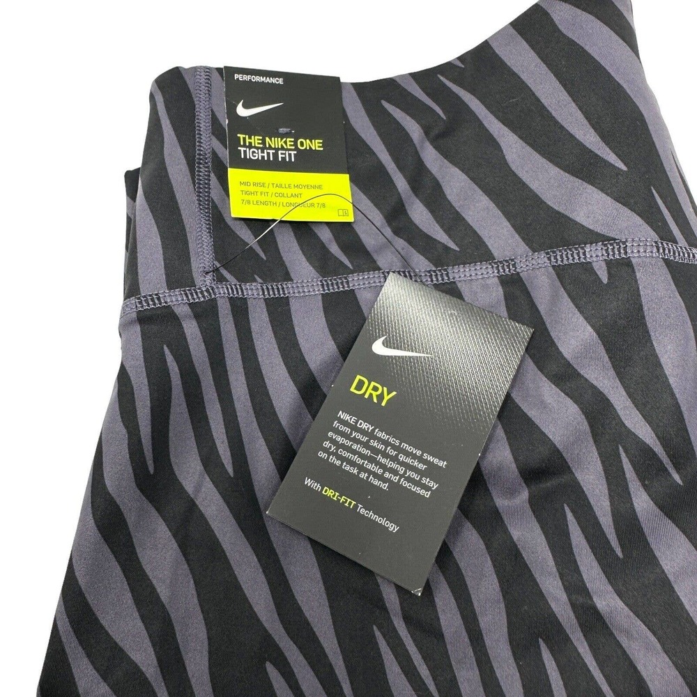 NIKE ONE TIGHT FIT Zebra Print Performance Leggings 1X NWT DC5458-573 Training - Picture 5 of 8